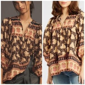 Mille Charlie Top In Nouveau Trellis Size Small Billowy Sleeves Boho Tuckernuck